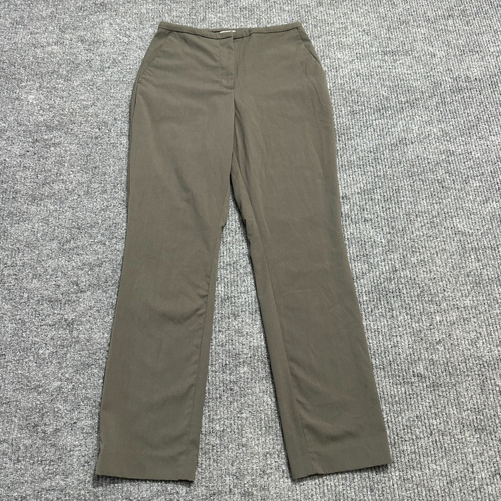 H M Pants Womens Size US 6 Green Polyester Stretch Hook & Eye Casual Mid Rise